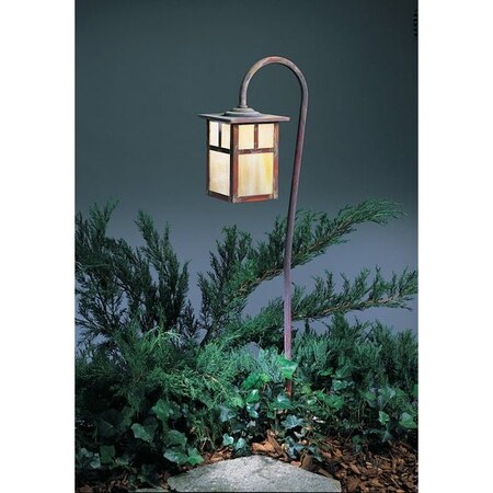 Arroyo Craftsman Low Voltage 6" Mission Fixture Without Overlay (Empty), Antique Brass, Frosted Glass LV27-M6EF-AB